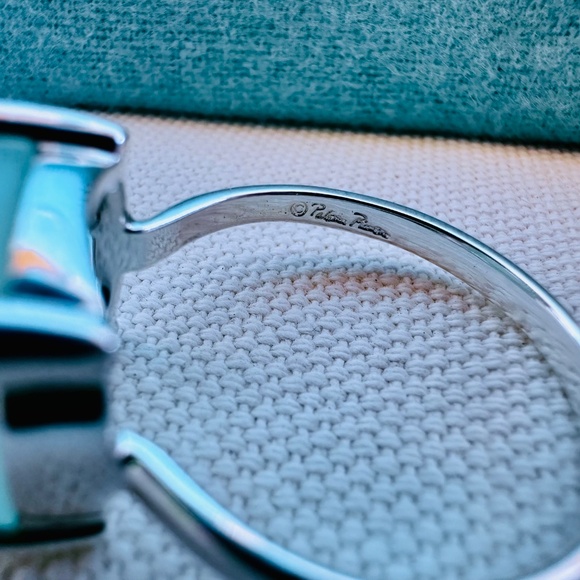 RARE LARGE Tiffany & Co Chrysoprase Sugar Stacks Ring in Silver, sz 10 - Picture 7 of 8